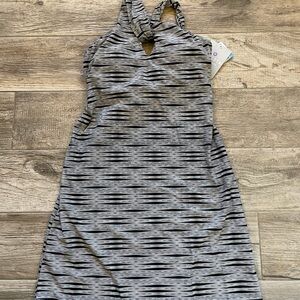 ❤️ ATHLETA KIKI BLACK & WHITE HALTER SWIM DRESS SIZE XS NEW